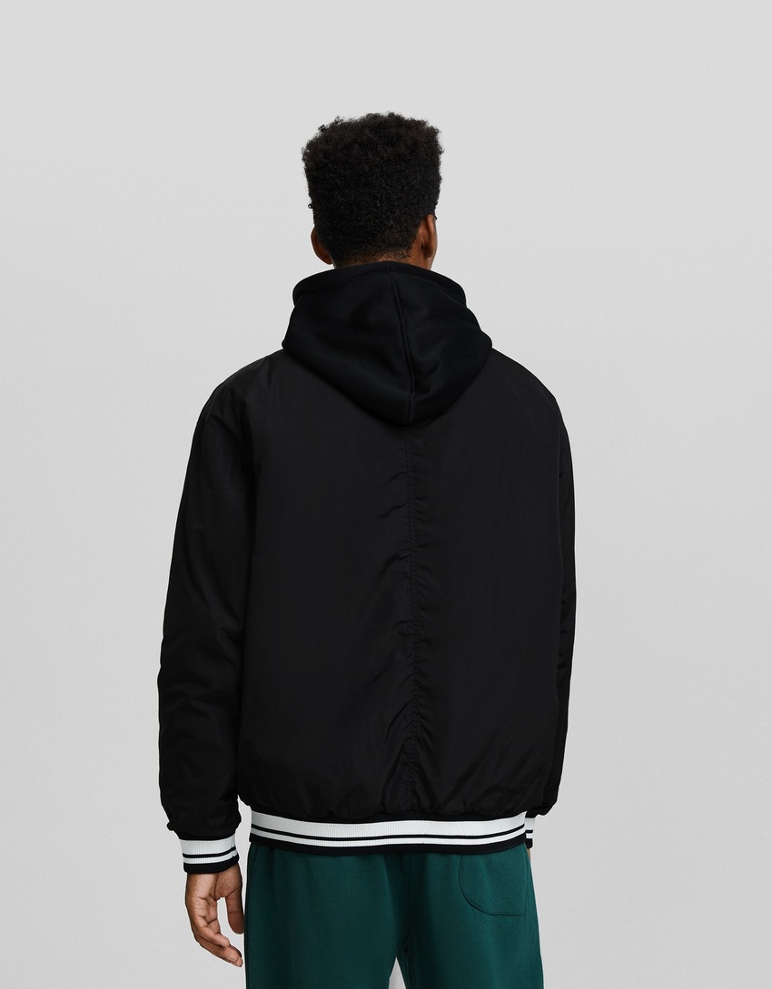 Jaqueta bomber puffer com capuz
