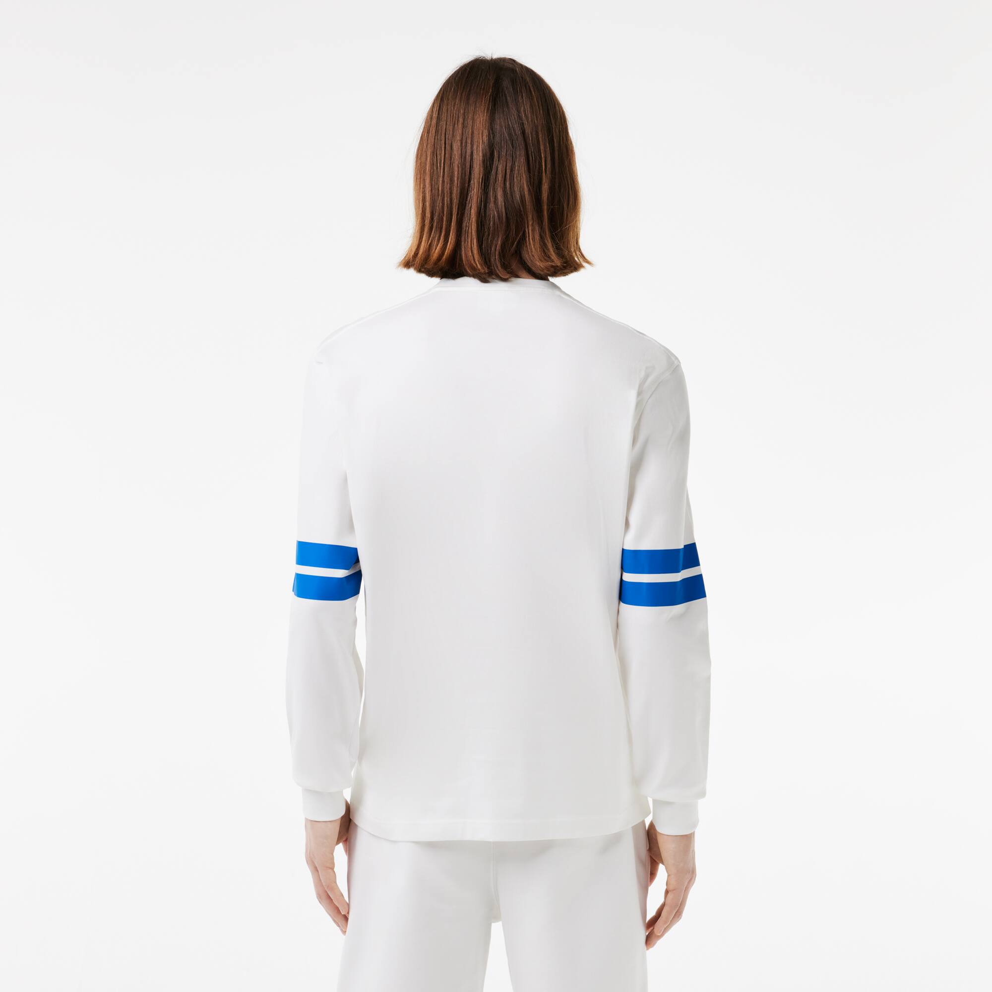 T-shirt manches longues avec print et badge T-Shirts - Blanc - Lacoste - Homme