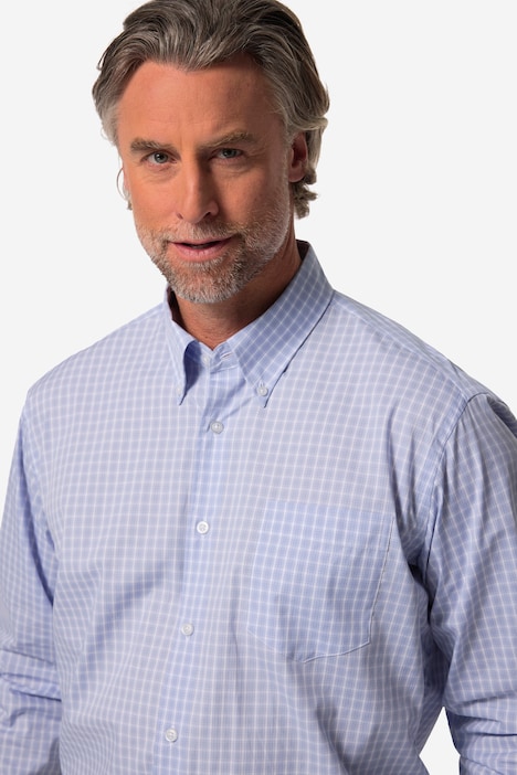 Boston Park Karo-Businesshemd, Langarm, Buttondown-Kragen, Comfort Fit, bis 8 XL