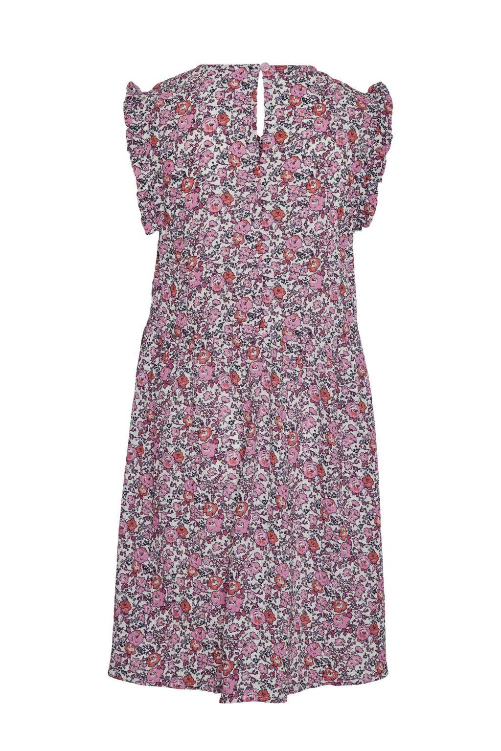 VERO MODA GIRL gebloemde jurk VMTARA roze/oranje/wit