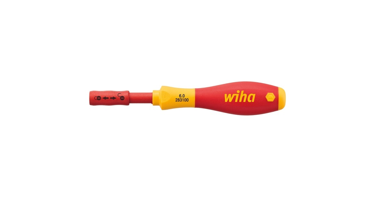 WihaSchroevendraaier met bithouder SoftFinish electric slimVario  (Rood/geel)