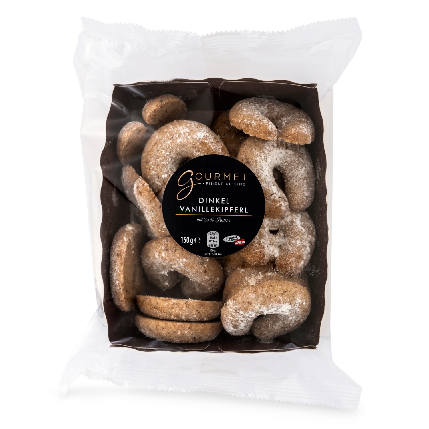 GOURMET Keksspezialitäten, Dinkel-Vanillekipferl 150/140 g