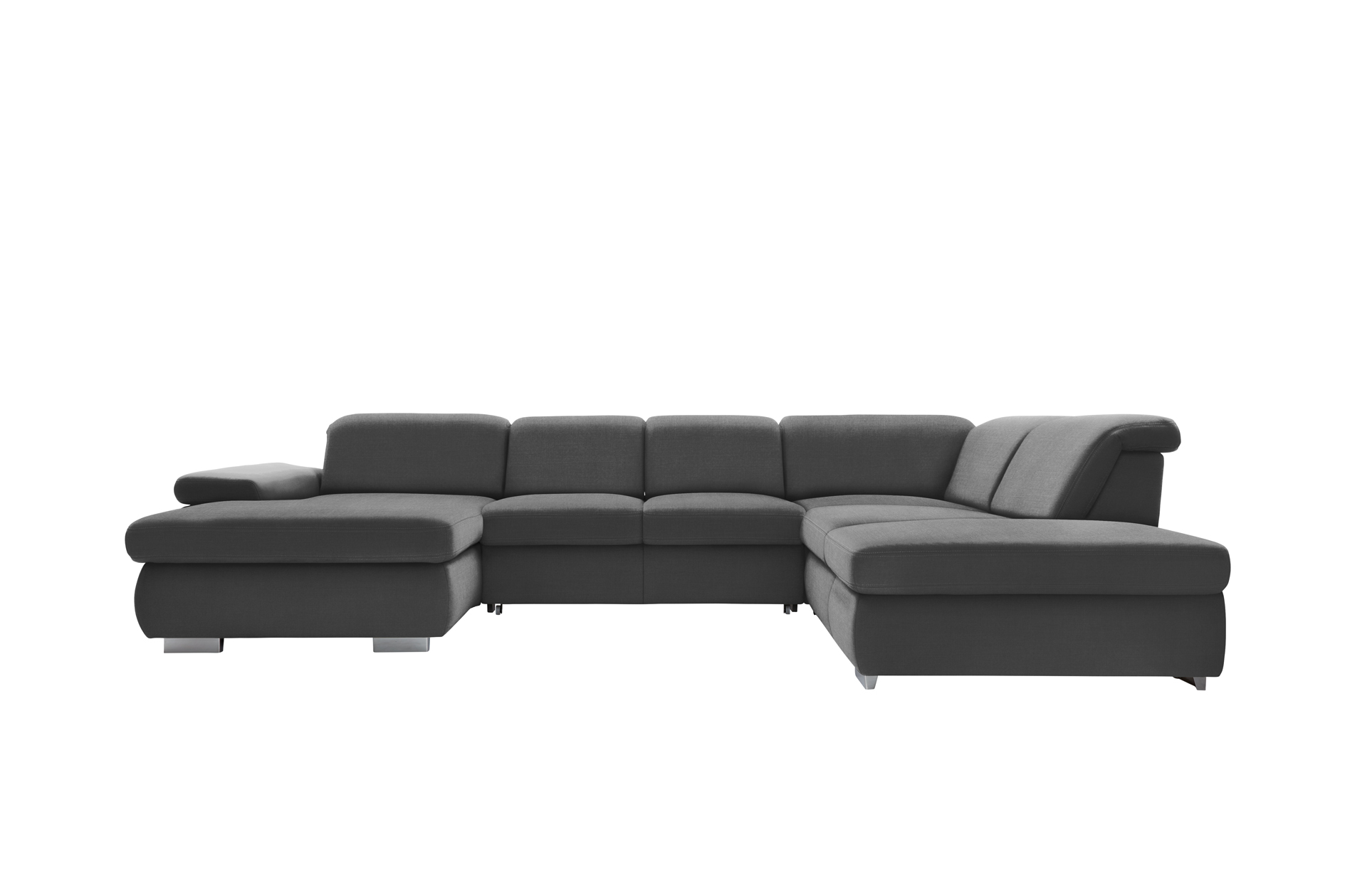 polsterpower Boxspring-Wohnlandschaft - Miro grau - Basismodell - Recamiere links