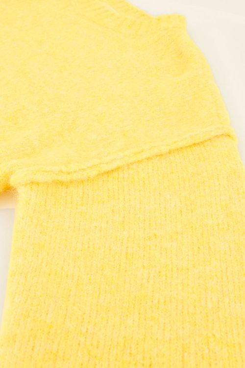 Gele oversized trui met ballon mouwen