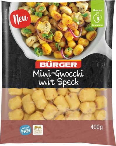 Bürger Mini-Gnocchi mit Speck
