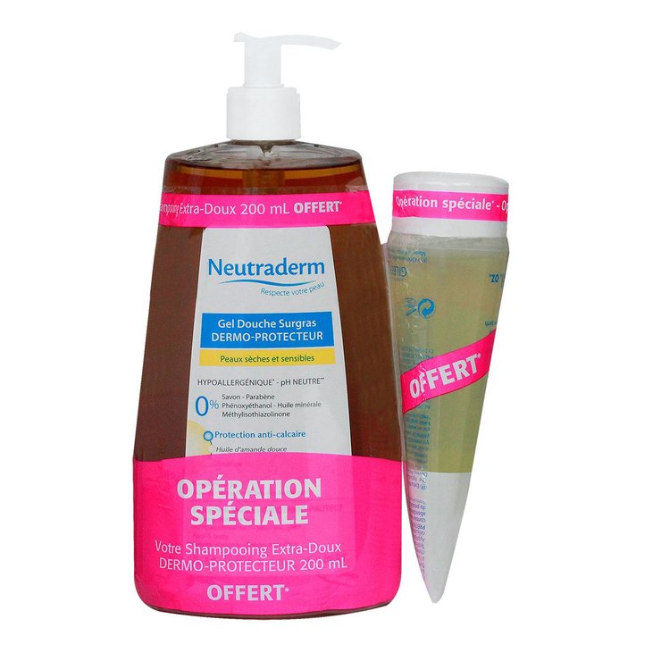 Gel douche surgras 1L + shampoing 200ml