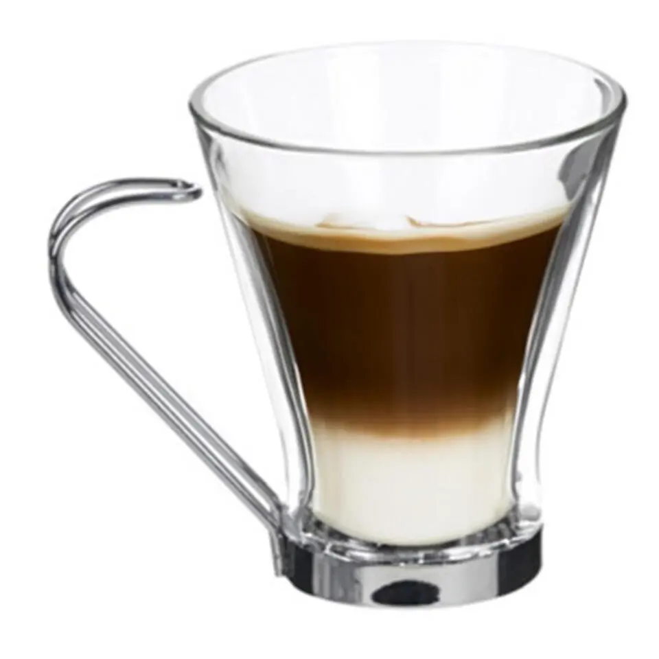 Alessandro Koffieglazen - 6x - 150 ml - cappuccino glas - RVS oor