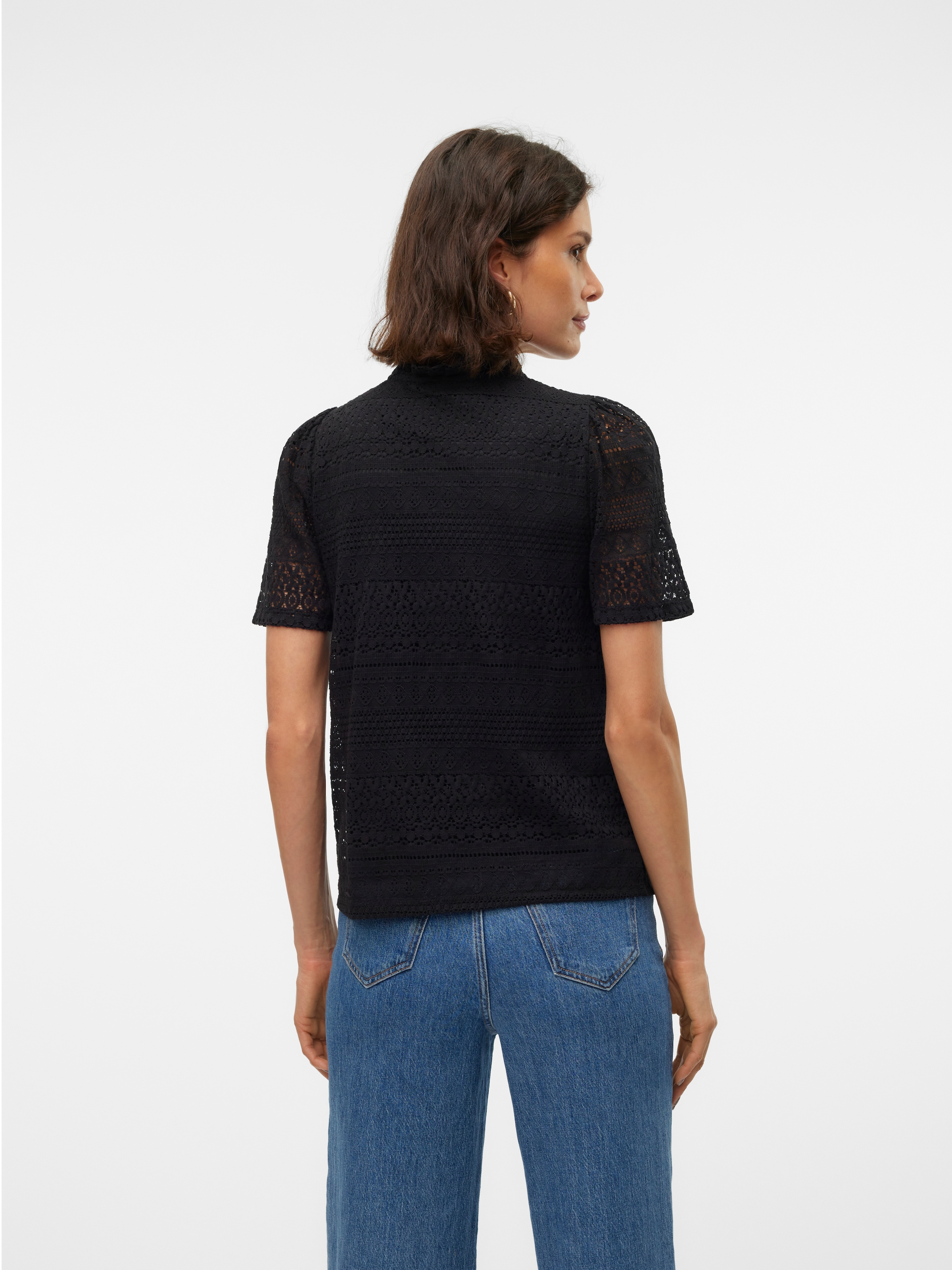Vero Moda Spitzenshirt »VMHONEY LACE S/S TASSEL TOP WVN GA«