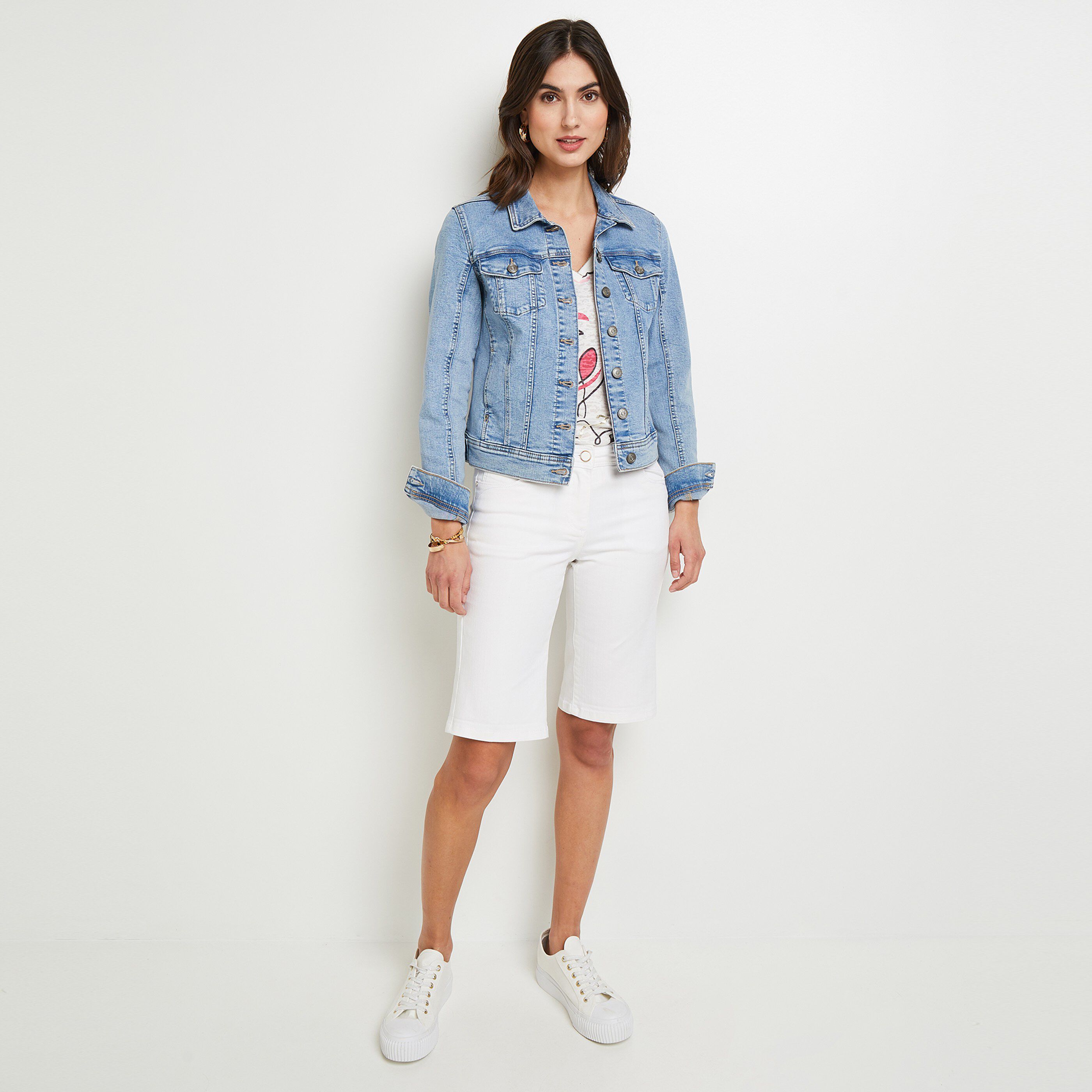 Bermuda en jean femme - BLANC