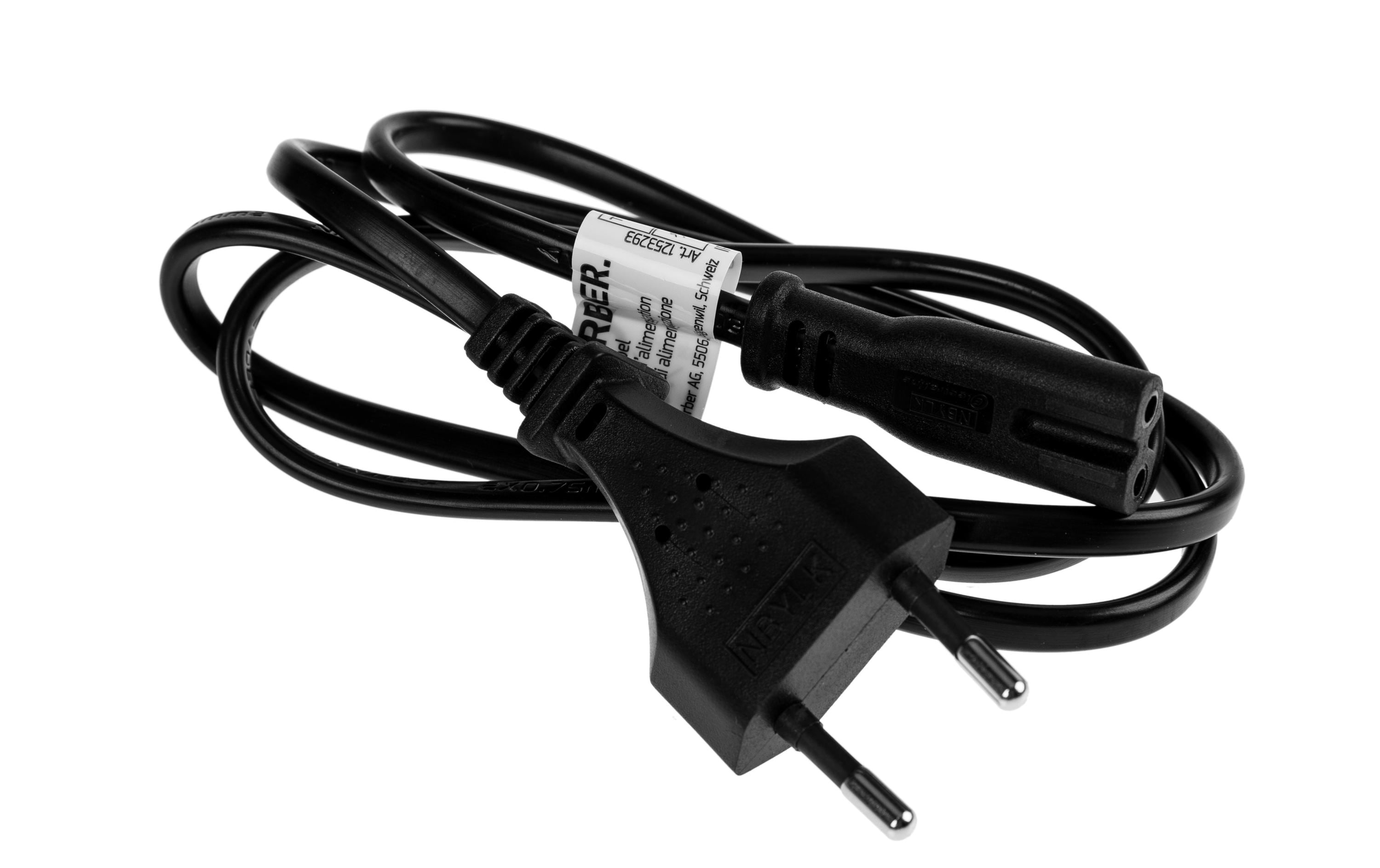 Netzkabel C7-T26 1.0 m SchwarzStromkabel 220 V, H03VVH2-F 2X0.75