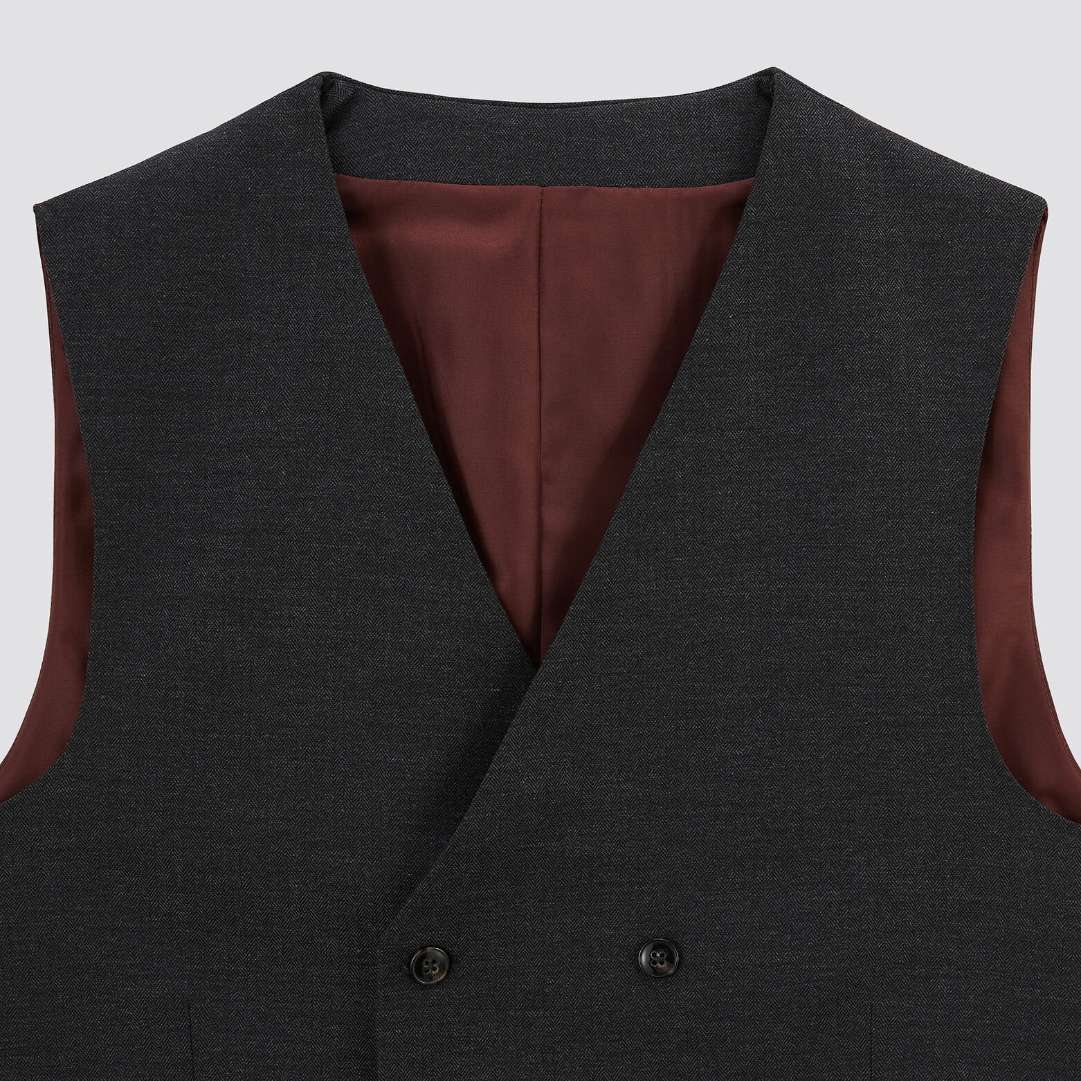 Gilet de costume slim chevron Gris moyen