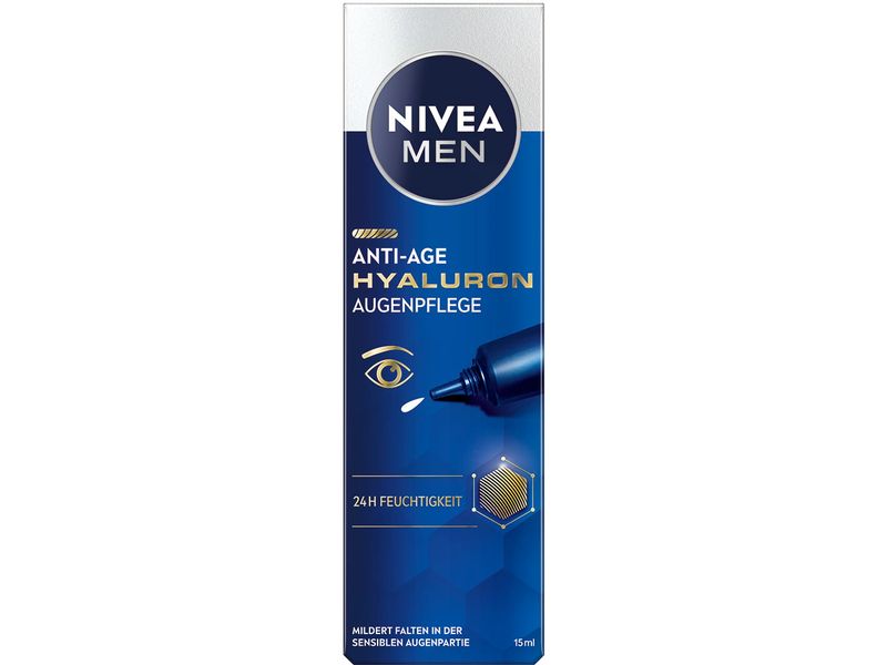 NIVEA MEN Augencrème Anti-Age Hyaluron 15 ml Augenpflege reduziert Anzeichen von Müdigkeit und mildert Falten im Augenbereich