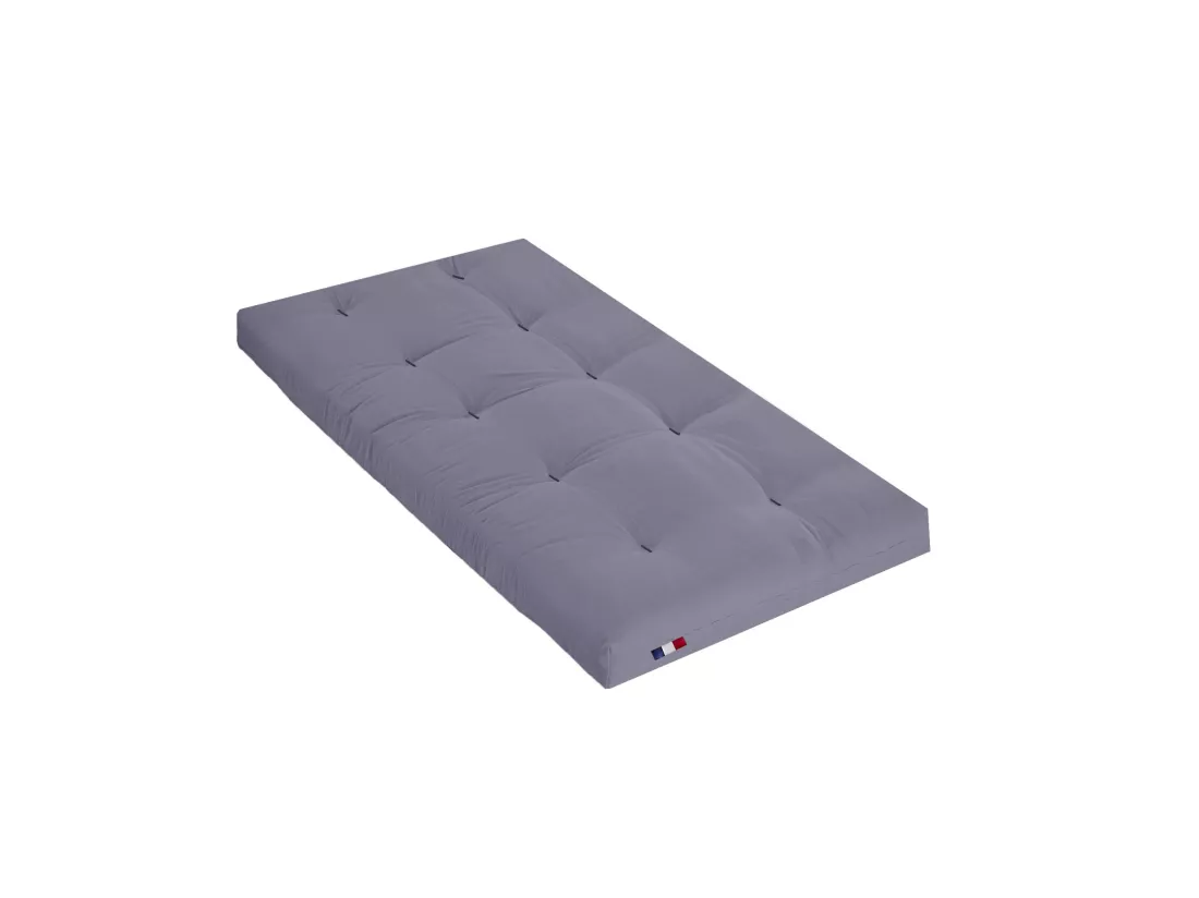 Matelas futon gris clair coeur en latex 90x200