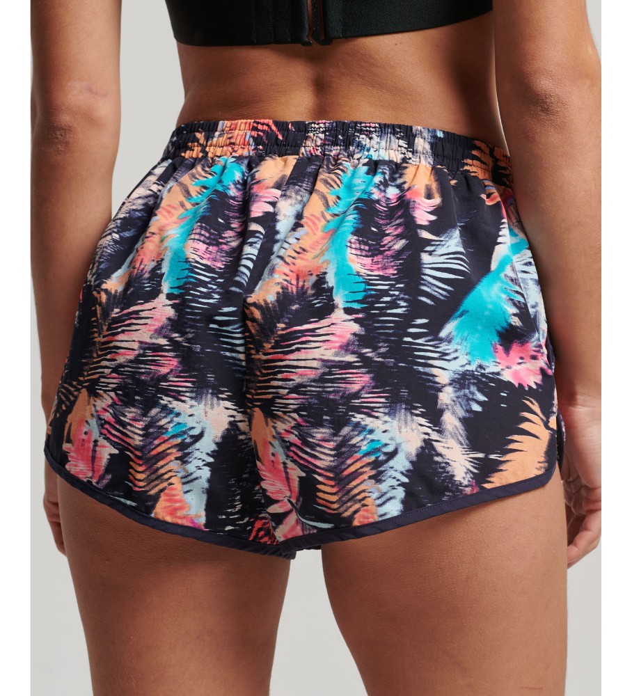 Calções de praia Superdry com estampa vintage azul marinho