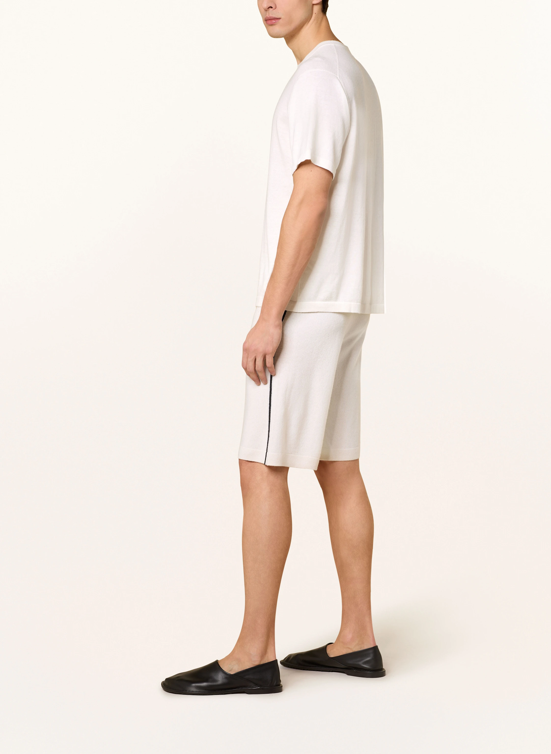 LISA YANG Strickshorts OLLIE aus Cashmere mit Galonstreifen