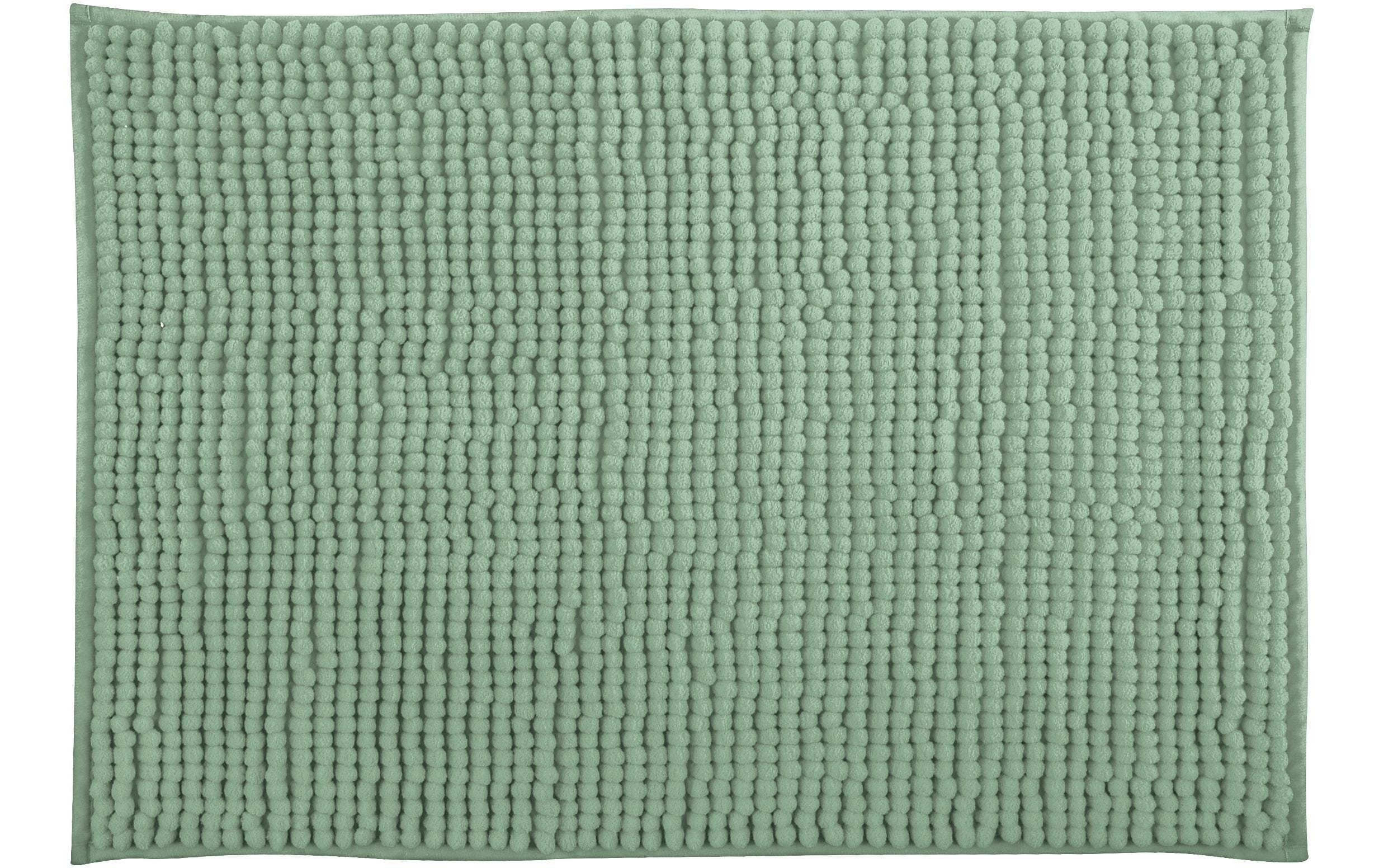 Badteppich Chenille 40 x 60 cm, HellgrünBadematte mit rutschfester Unterseite