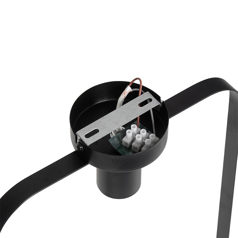 Moderne plafondlamp zwart met glas rechthoekig - Roslini