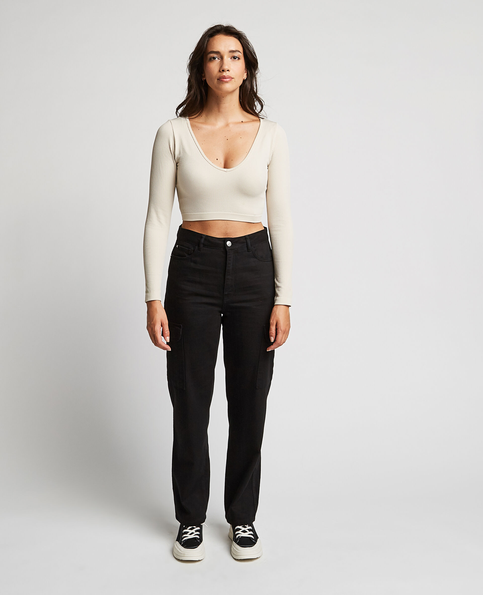 Jean cargo droit - Noir