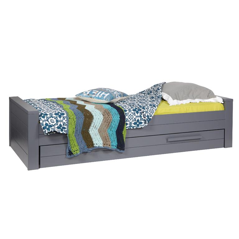 Woood Dennis Bed 90 x 200 cm - Donkergrijs