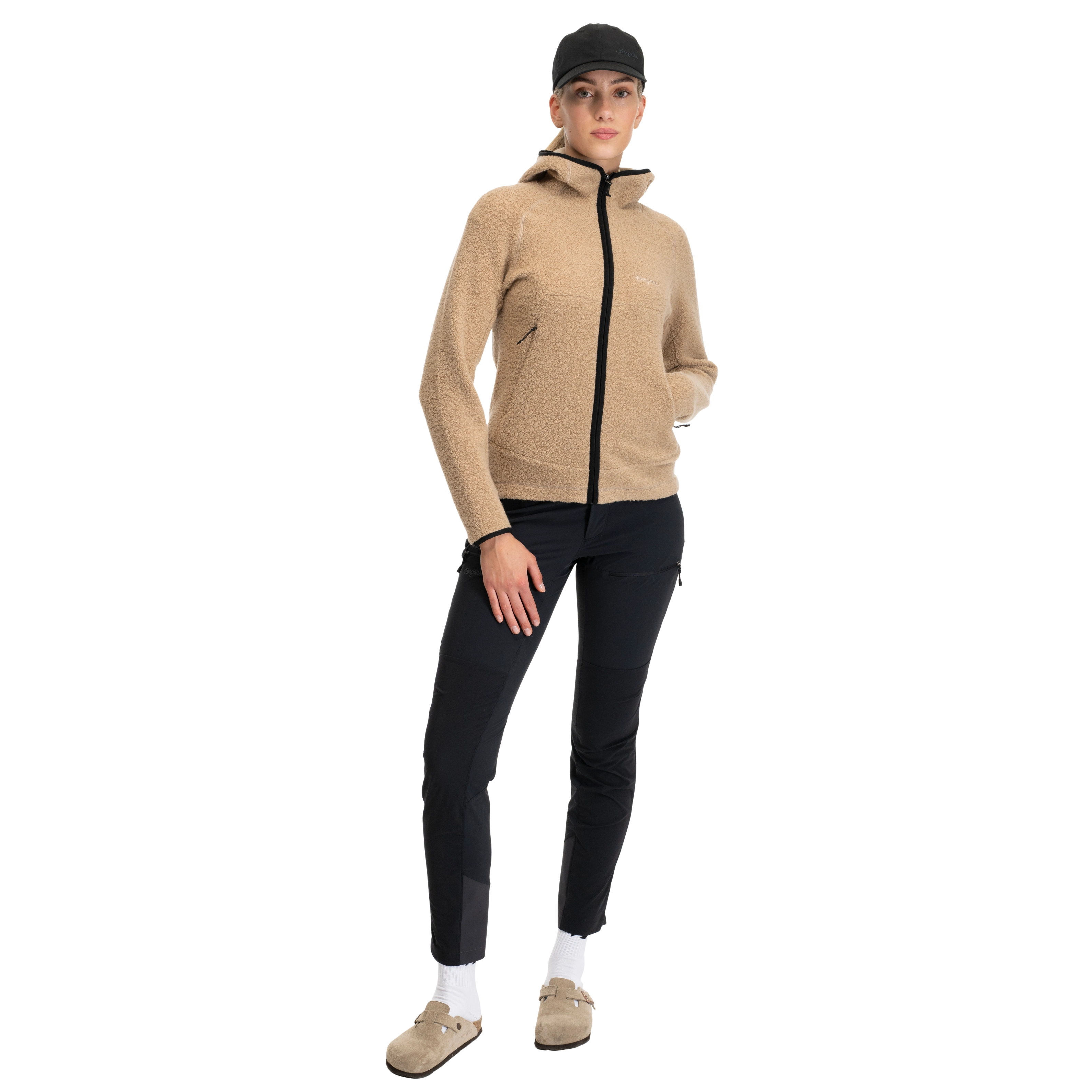 Vaagaa Merino Terry Midlayer Hoodie Women Sandstone