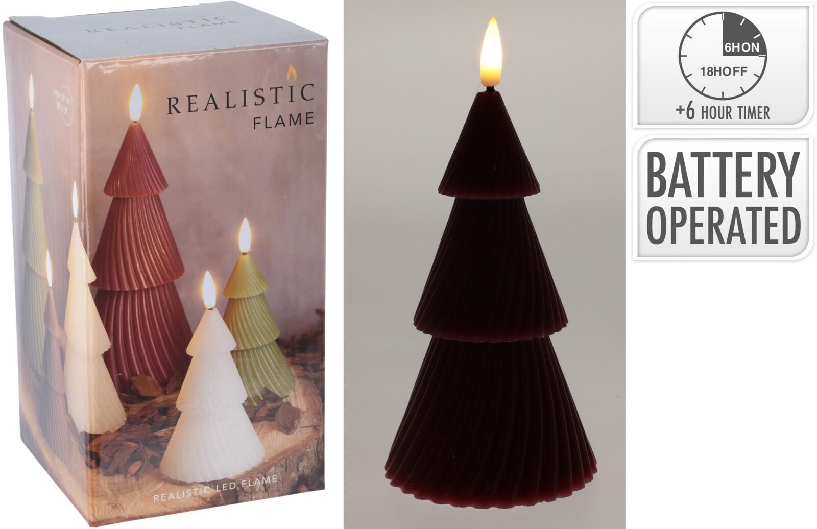 BOUGIE LED SAPIN D.11CM ROUGE