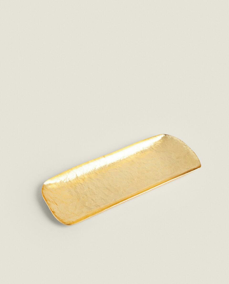 Conjunto de louça de vidro dourado