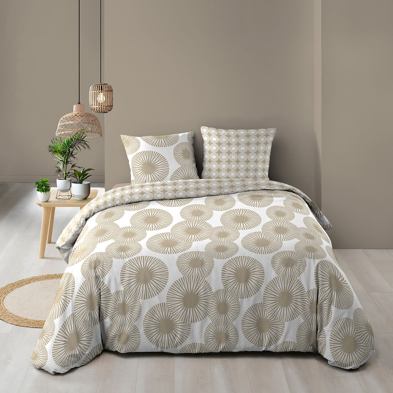 Douceur d'intérieur Parure housse de couette réversible Nebulla multicolore