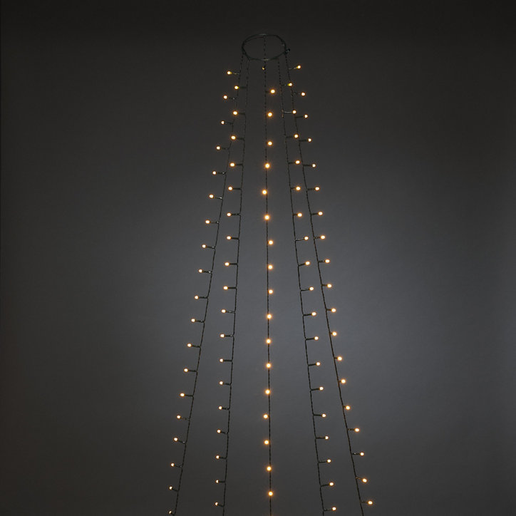Voile à LED pour sapin 150 diodes ambrés cable vert foncé