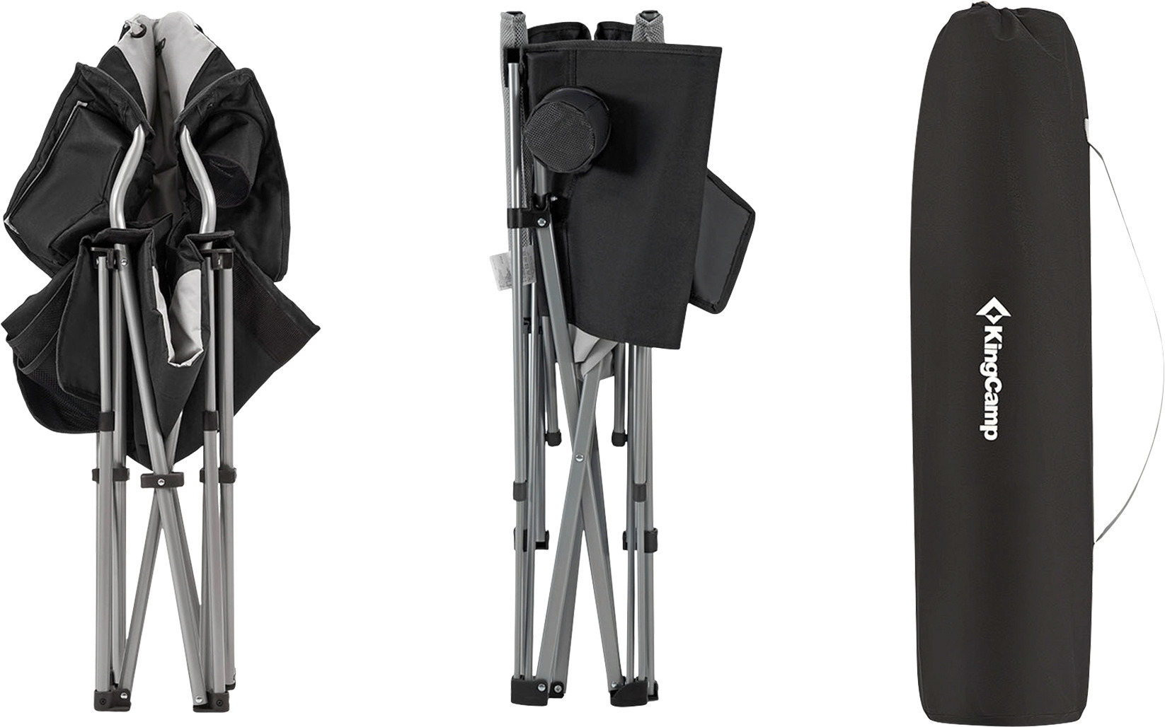KingCamp Deluxe Hard Armrest Chair komfortabler Faltstuhl mit Getränkehaltern