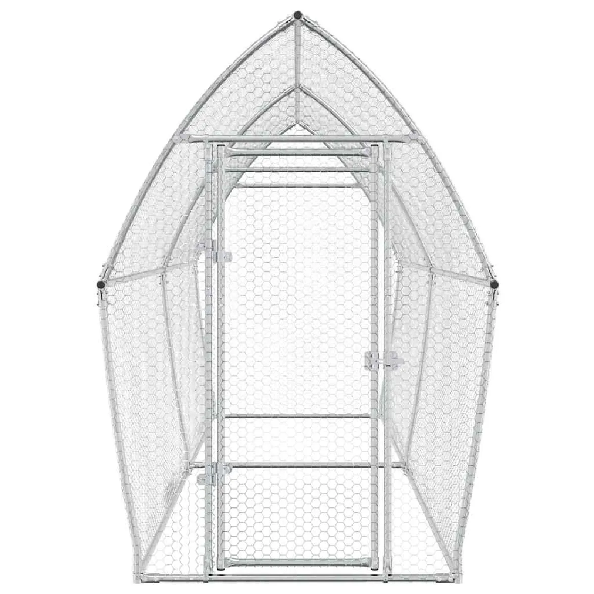vidaXL Cage poules 400x105x182 cm argentée