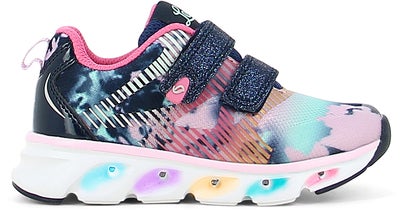 Leaf Skalka Blinkende Sneakers, Navy/Pink