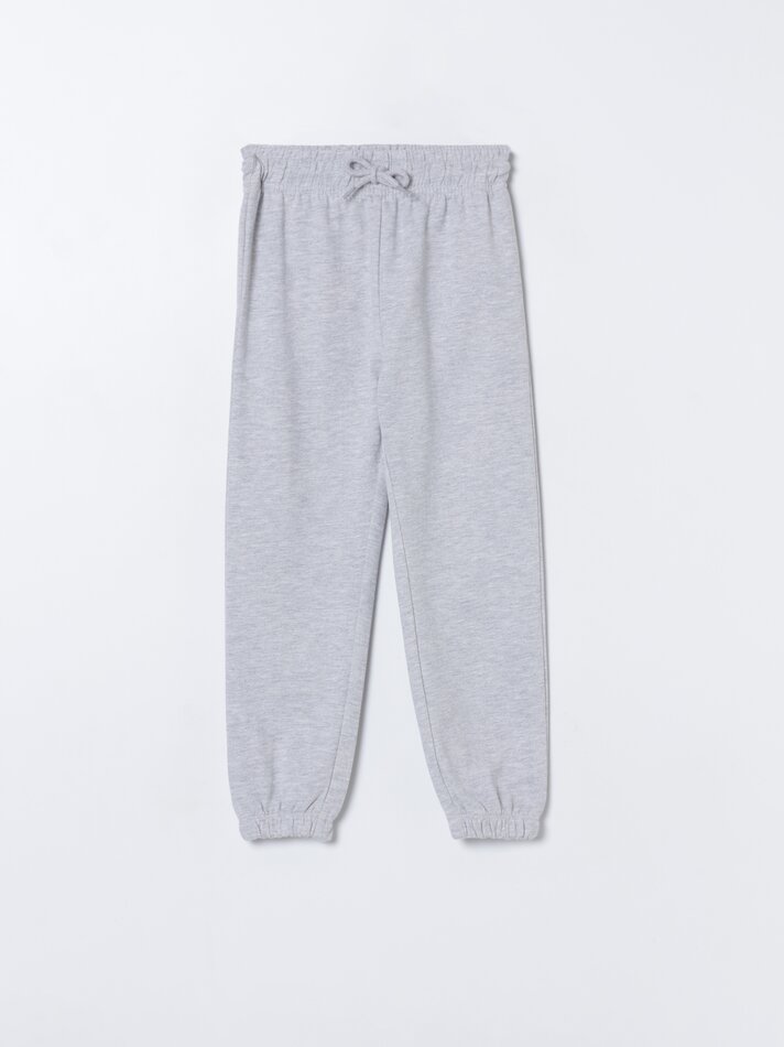 Conjunto de moletom e calça de duas peças - Cinza Mesclado