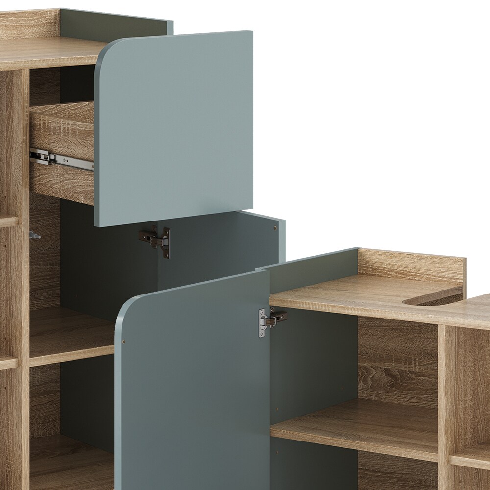 Vicco Badmöbel-Set Karen Sonoma Mintgrün 5 Teile