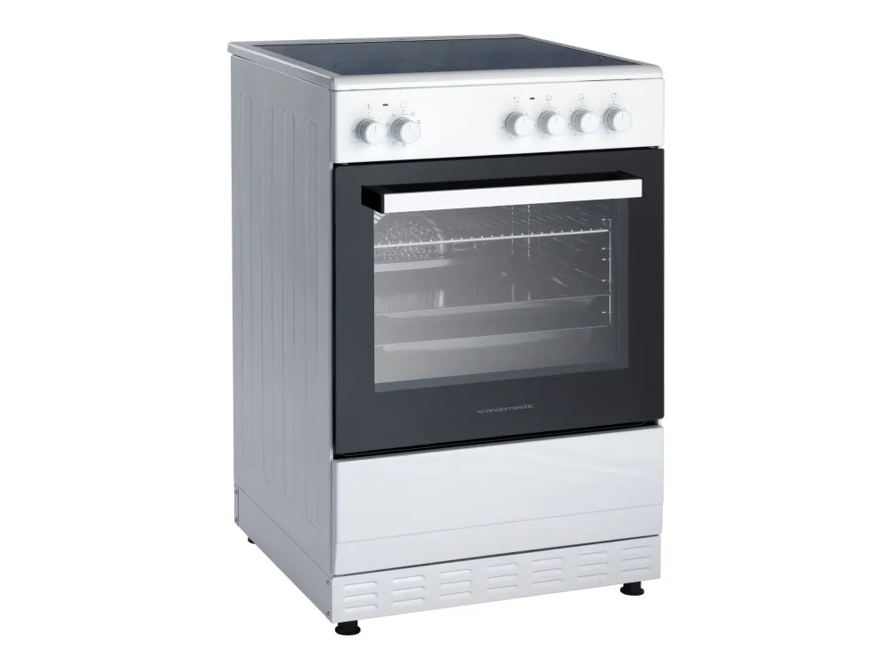 Scandomestic FCC800W - Komfur - fritstående - bredde: 60 cm - dybde: 60 cm - højde: 90 cm - med selv-rengøring - hvid
