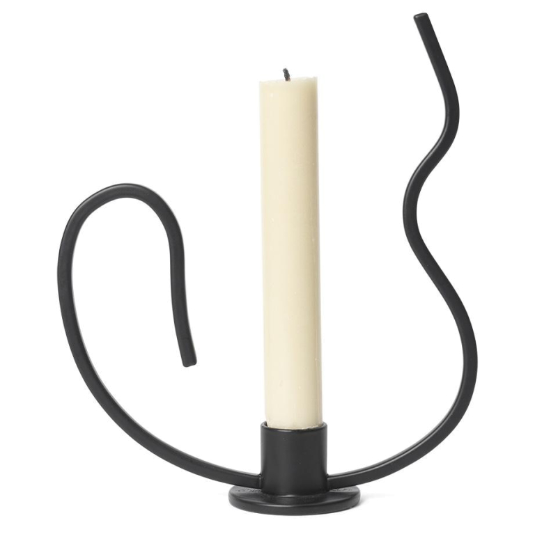 Ferm Living Valse kandelaar low zwart