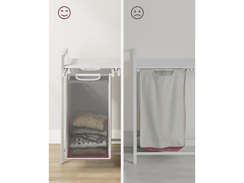 Songmics Wäschekorb  92 l, Weiss Wäschesammler
