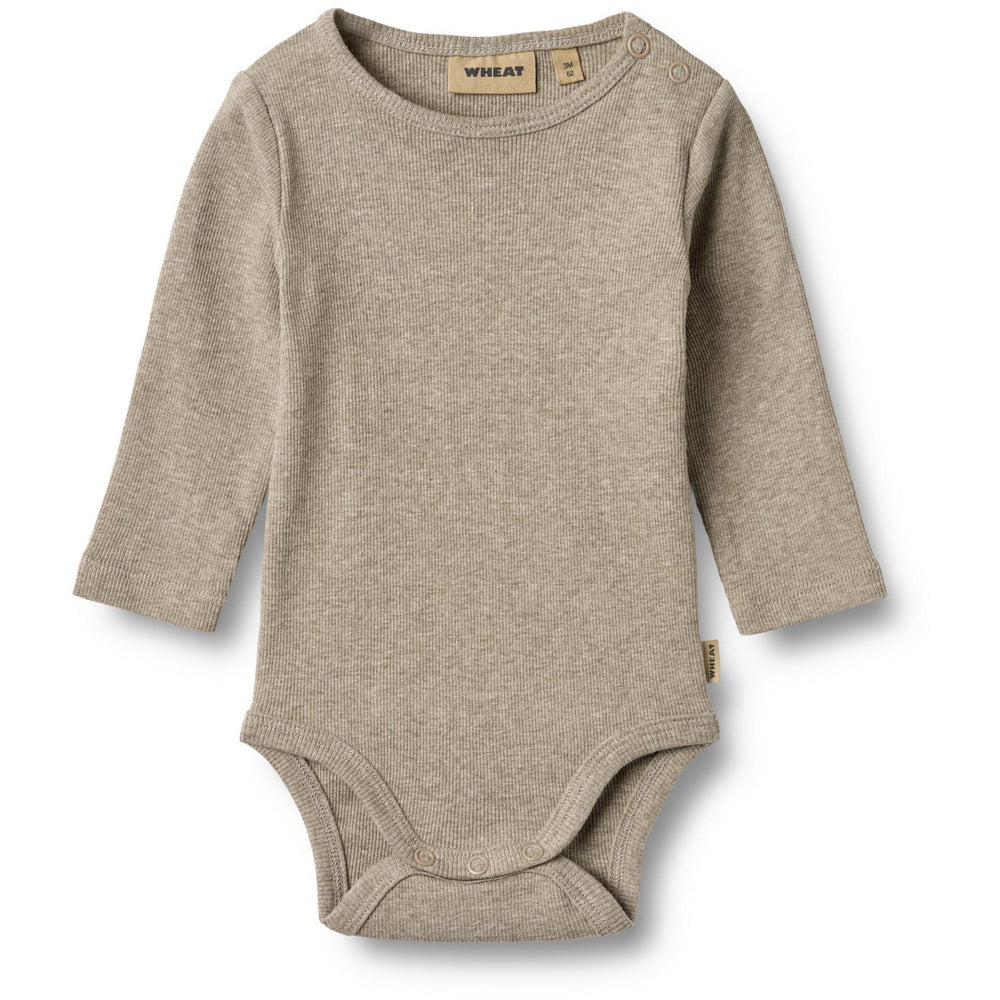 Køb Wheat Gravel Melange Rib Body L/S Spencer