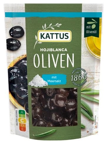 Kattus Schwarze Oliven Meersalz