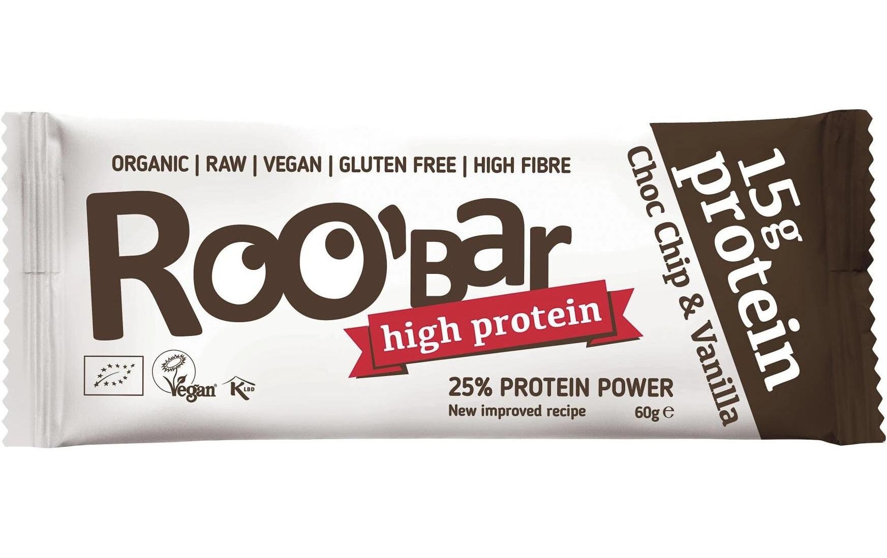 Rohkost Protein Riegel Choc Chip & Vanilla 10 x 60 gBio-Riegel auf Basis von Datteln und Reisprotein
