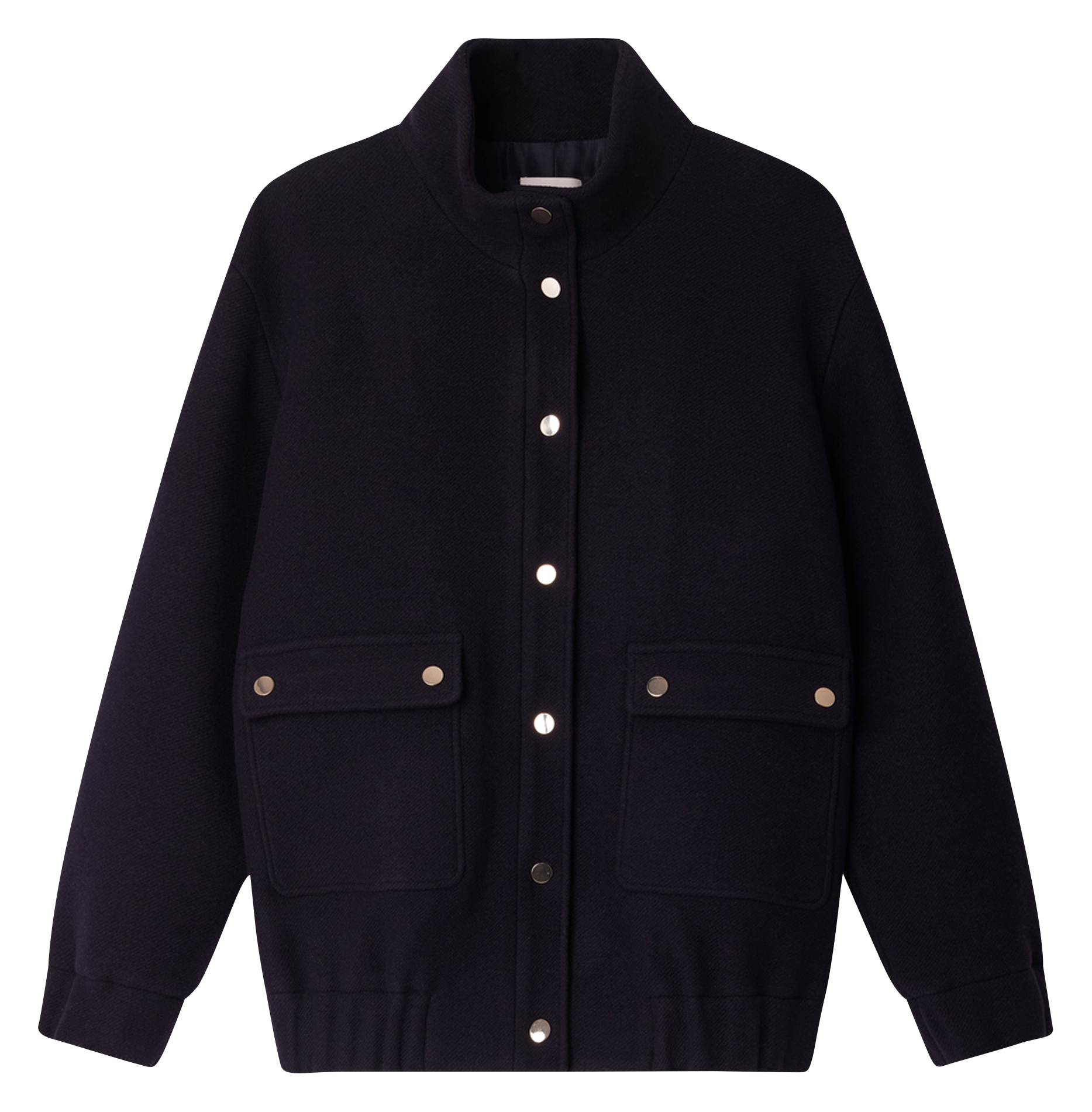 MATTEA - Blouson col montant en laine mélangée | Bleu