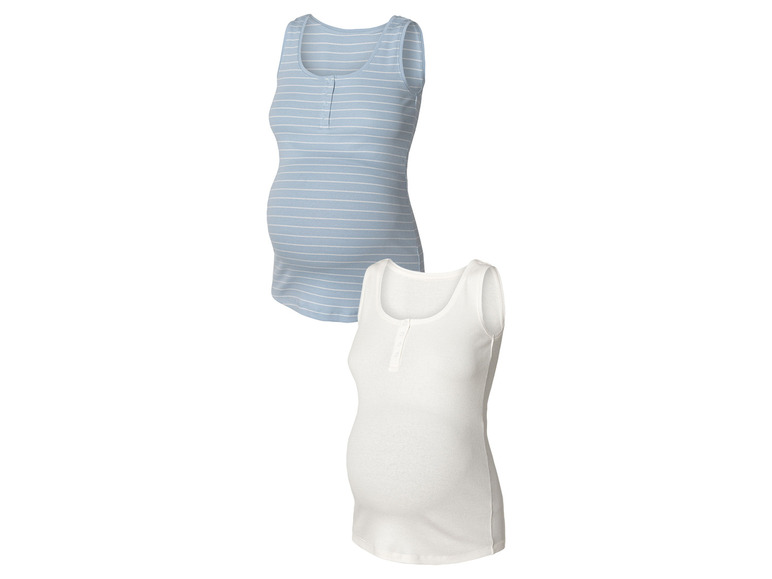 2 stuks dames geribde zwangerschaps-tops