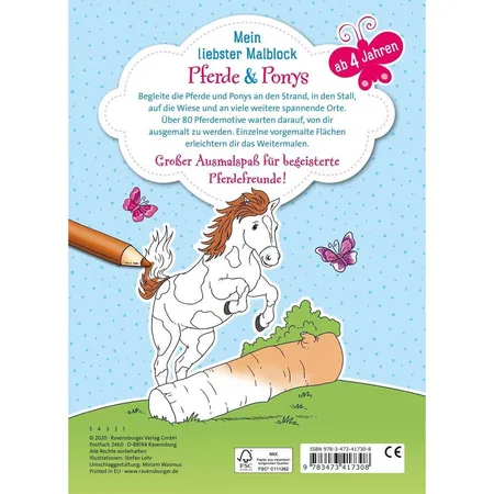 Ravensburger Mein liebster Malblock: Pferde & Ponys