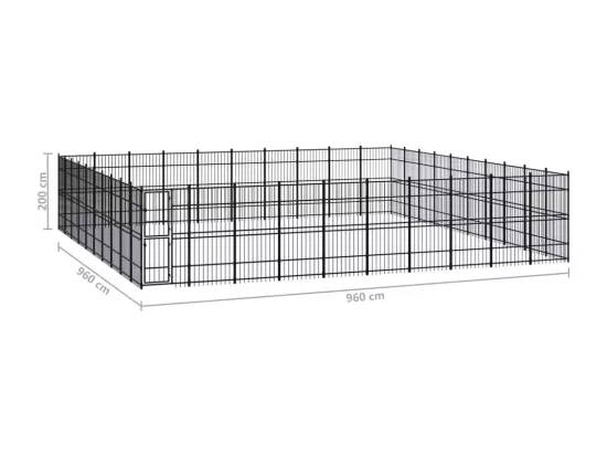Chenil cage enclos pac noire 960 x 960 x 200 cm 02_0041891