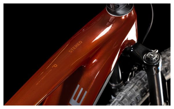 VTT Électrique Tout-Suspendu Cube Stereo Hybrid One44 Pro 800 Shimano Cues 11V 800 Wh 29'' Rouge Orange Bourbon 2025