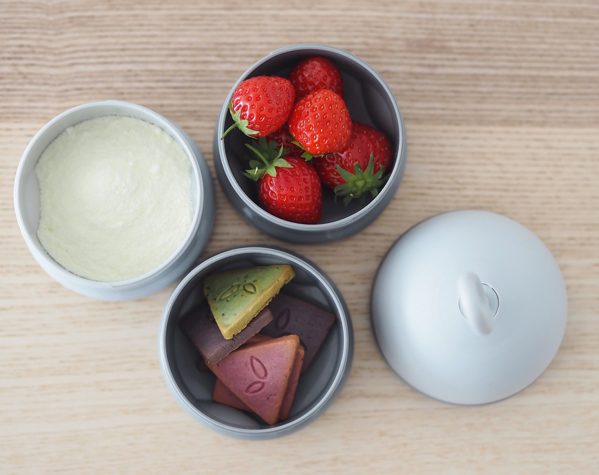 Dosierbox ON THE GO 3-teilig in grey