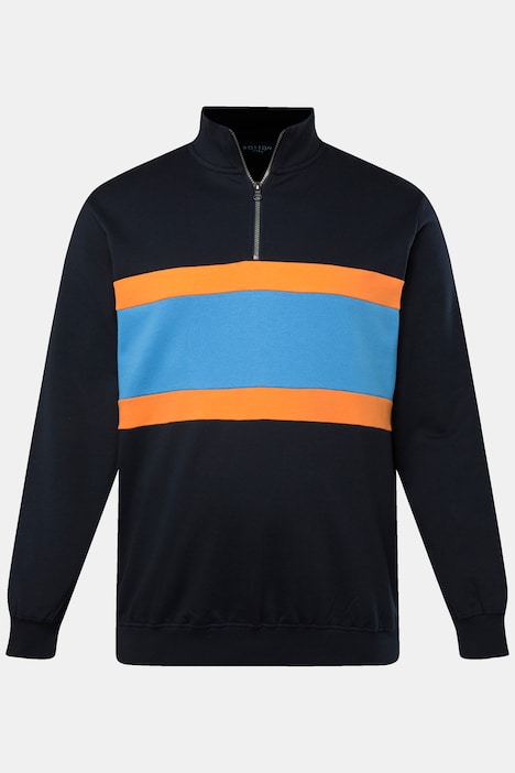 Boston Park Sweatshirt, breiter Streifen, Stehkragen, bis 84/86