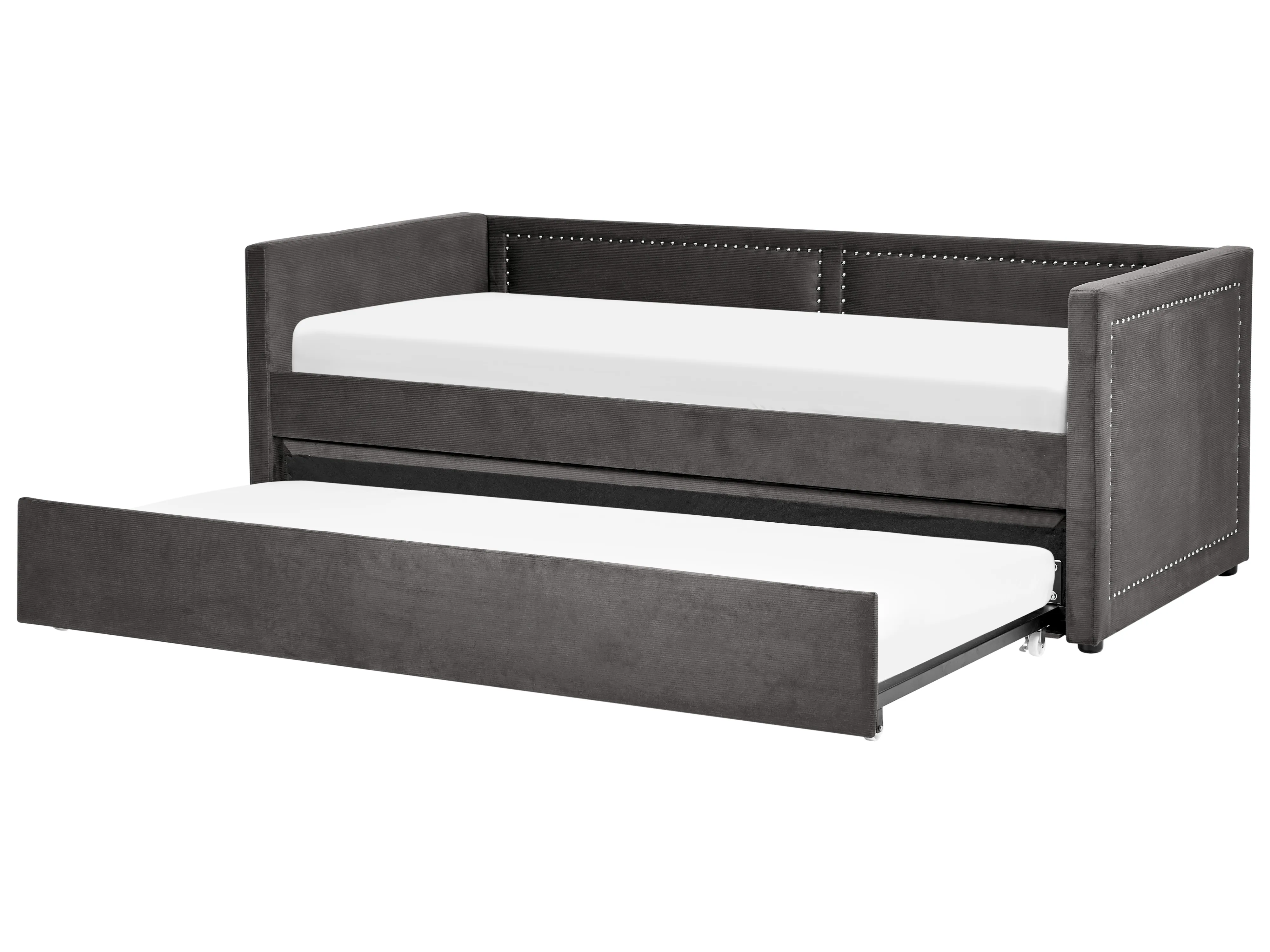 Onderschuifbed Corduroy MIMIZAN 90 x 200 cm Donkergrijs