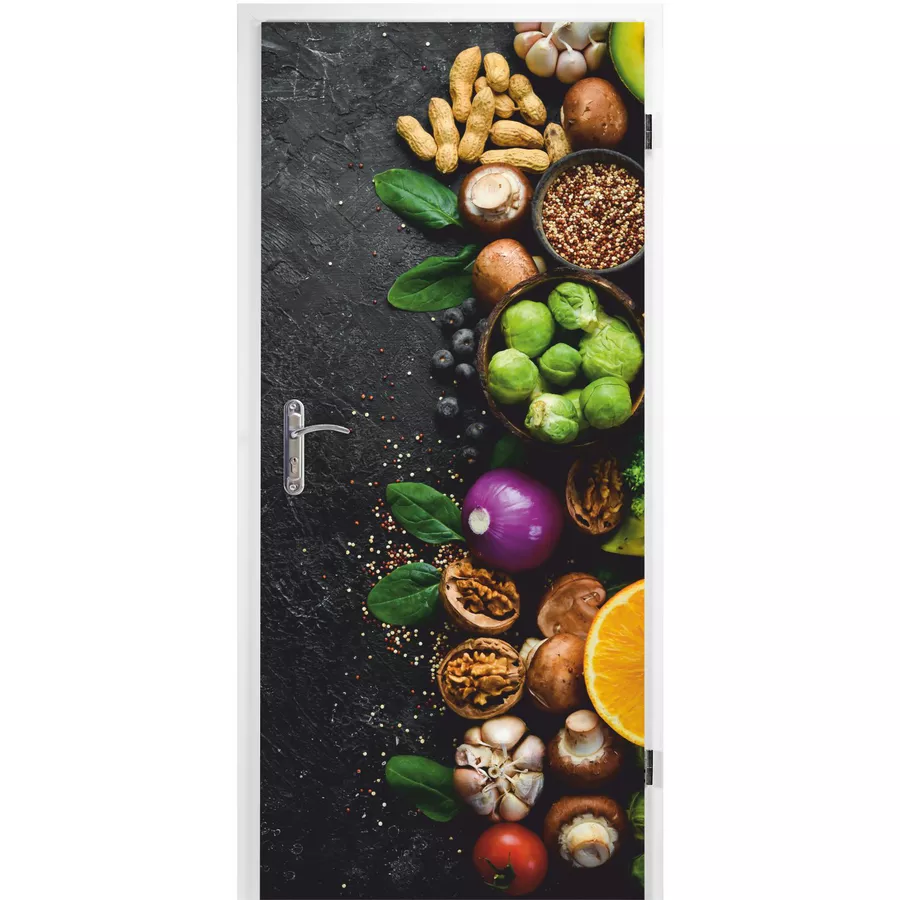 Nikima Türbild TB-17 selbstklebendes Türbild – Küche 0,9 x 2 m - Türtapete bunt