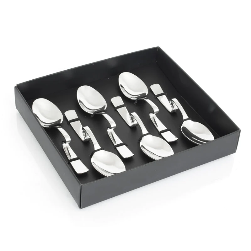 Coffret de 6 cuillères coudées carmil pour café ou cocktail Table pass