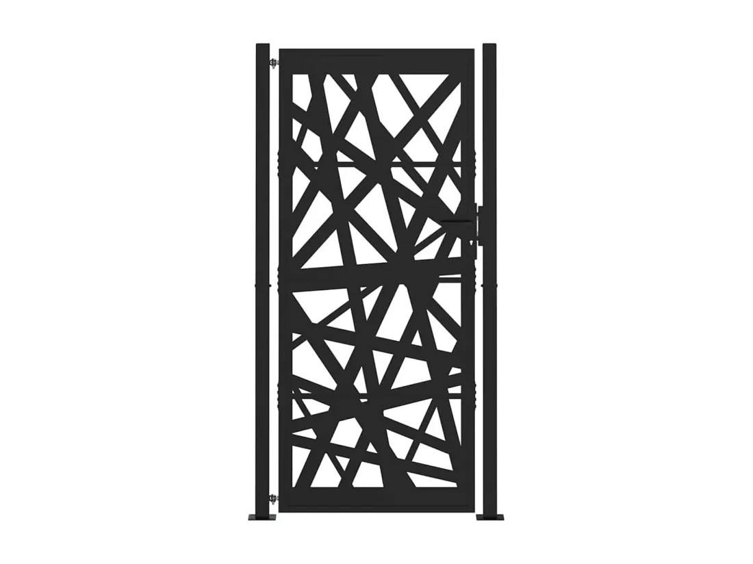 Portail de jardin noir 105x205 cm acier conception de lumière